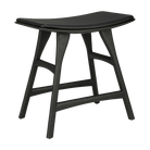Ethnicraft Furniture Black Oak / Black Leather Osso Dining Stool