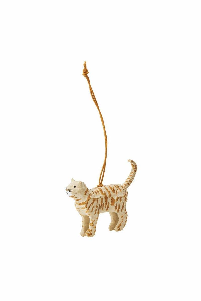 Fog Linen Work Decor Paper Mache Cat
