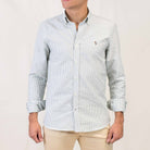 Patadegayo Patadegayo - Dark green striped oxford shirt