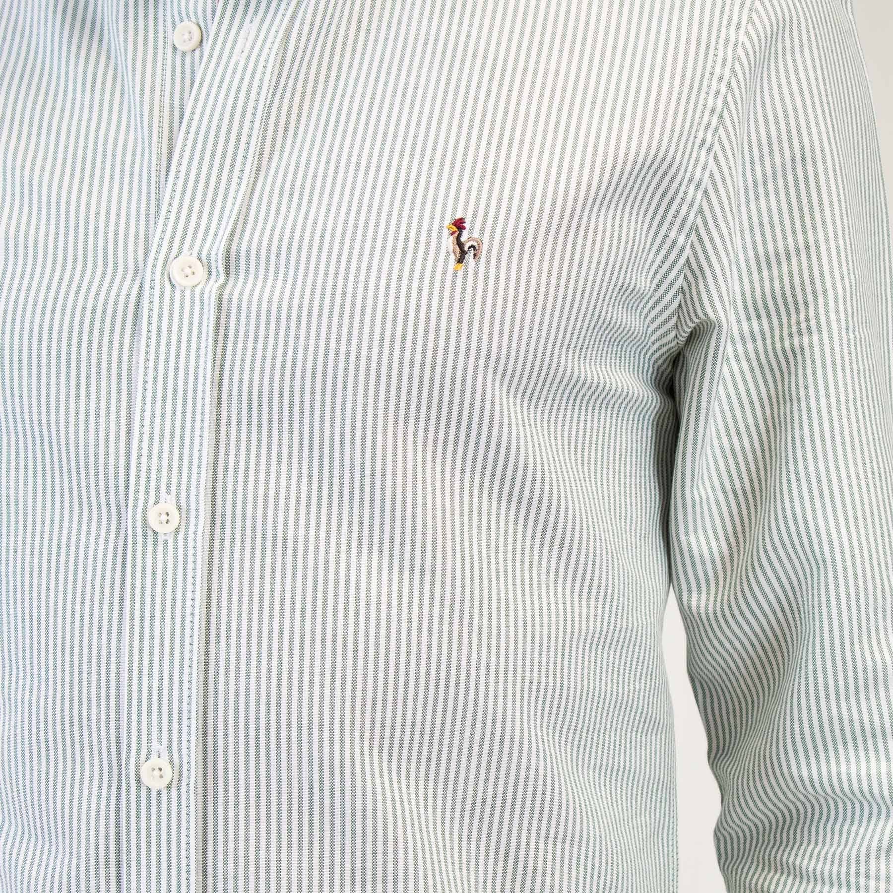 Patadegayo Patadegayo - Dark green striped oxford shirt