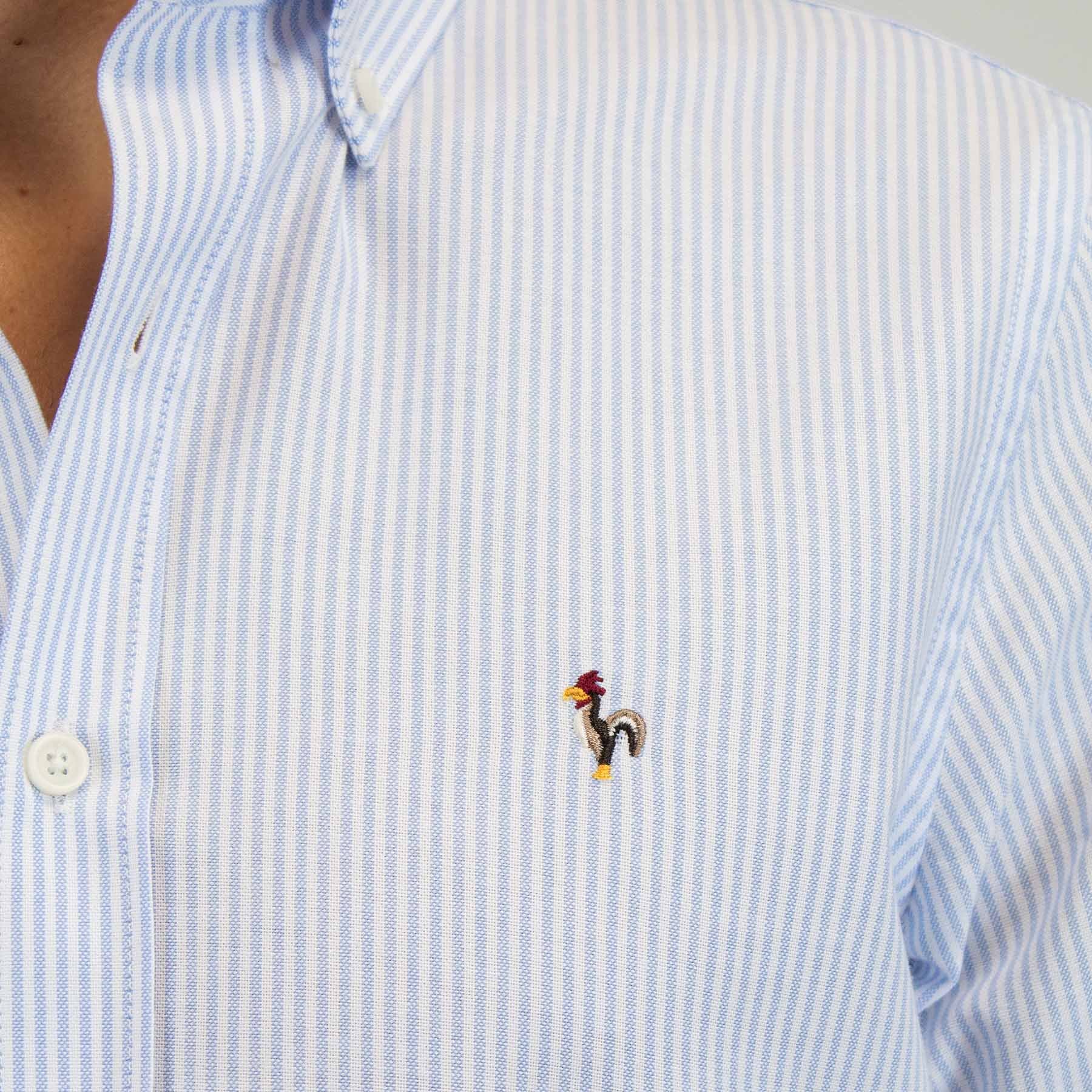 Patadegayo Patadegayo - Light blue striped oxford shirt