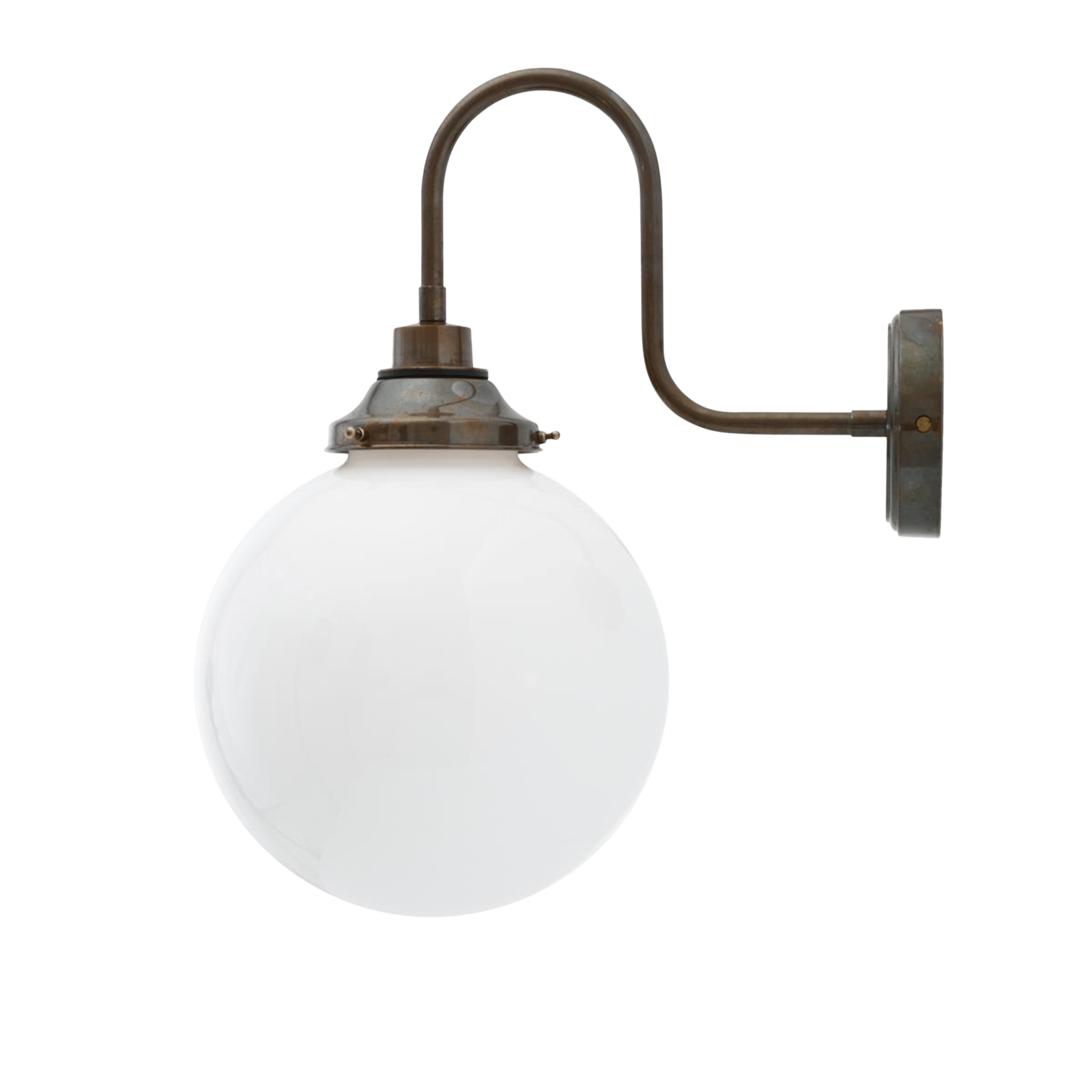 Mullan Lighting Lighting Pelagia Opal Globe Swan Neck Wall Light