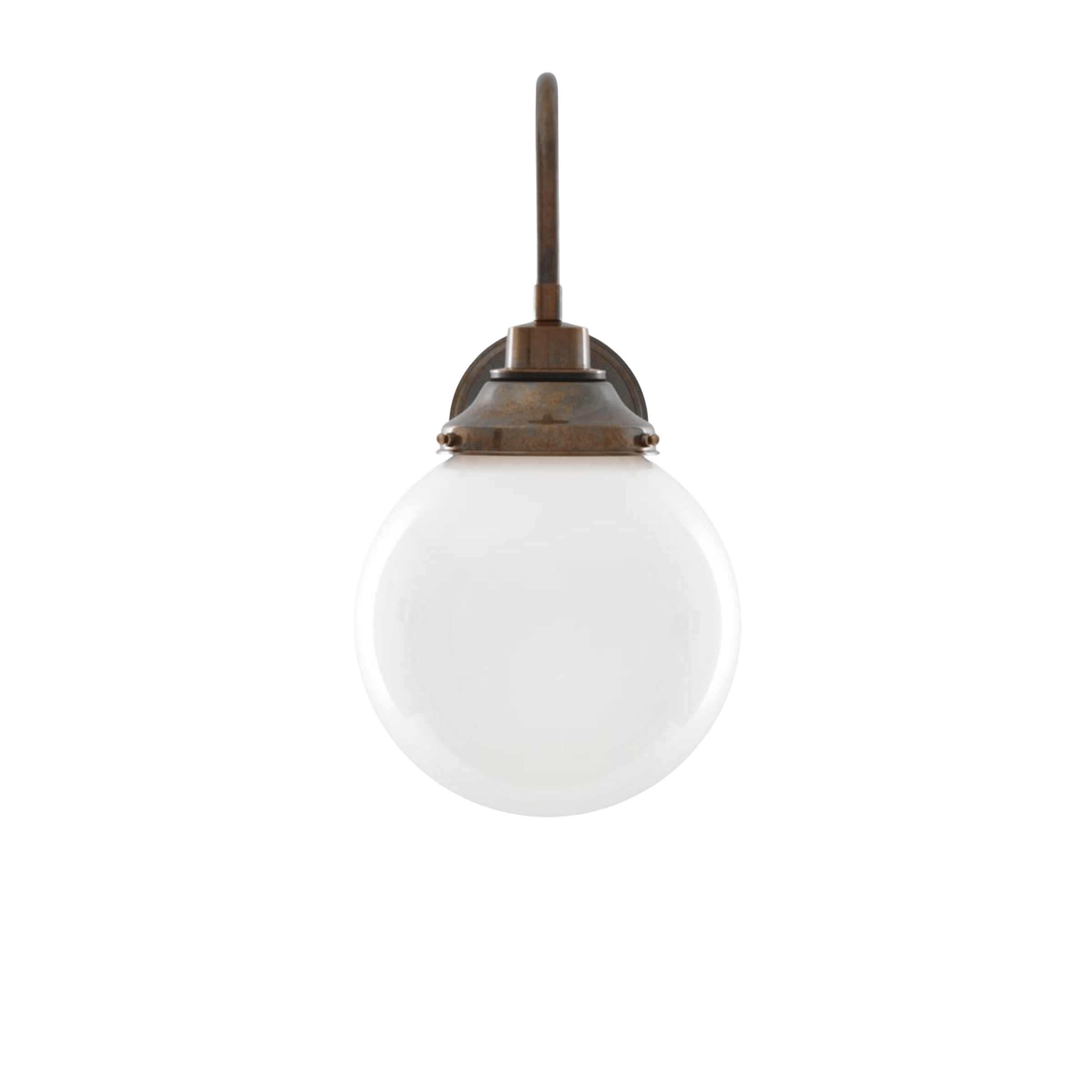 Mullan Lighting Lighting Pelagia Opal Globe Swan Neck Wall Light