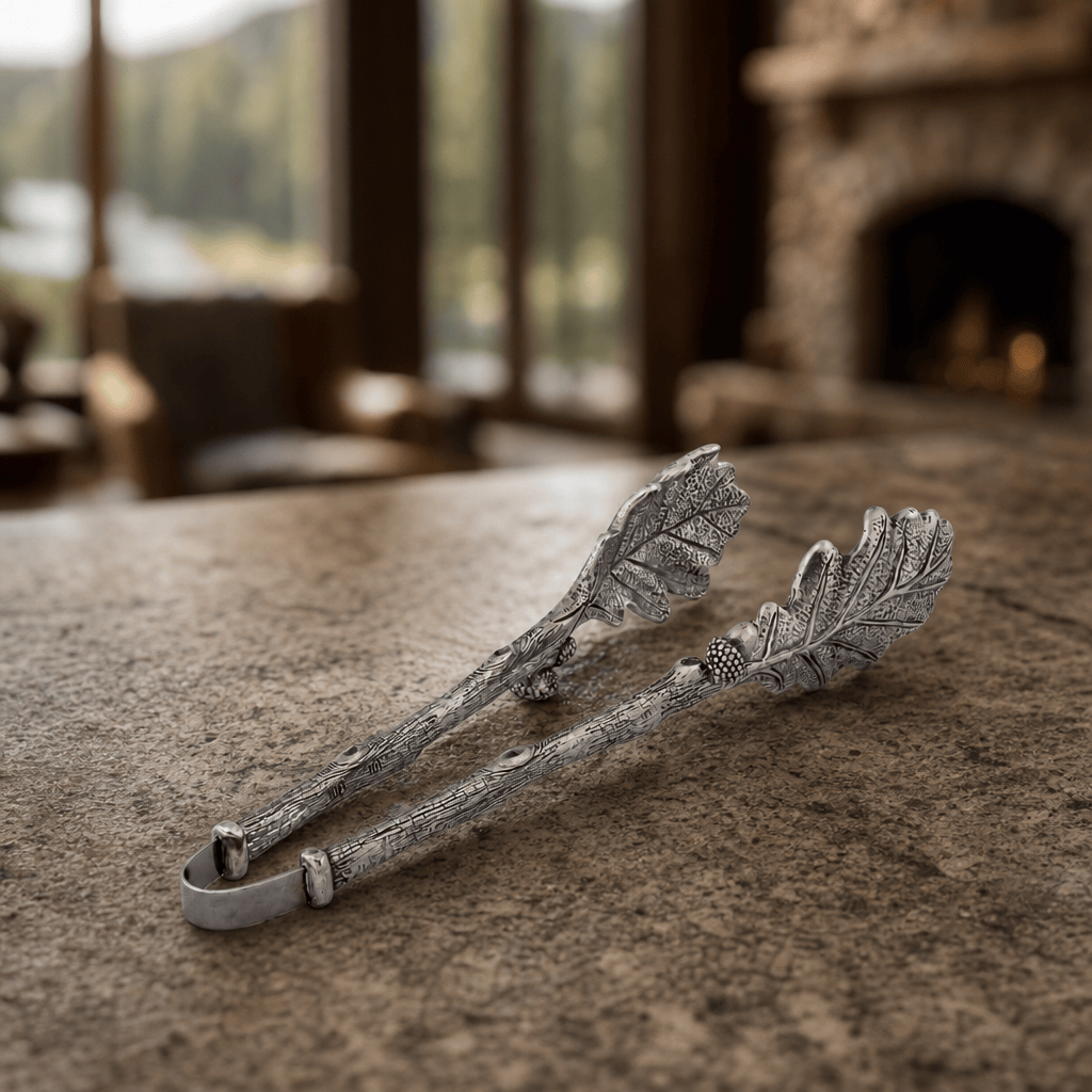 Vagabond House SHOP Pewter Oak Leaf Tongs