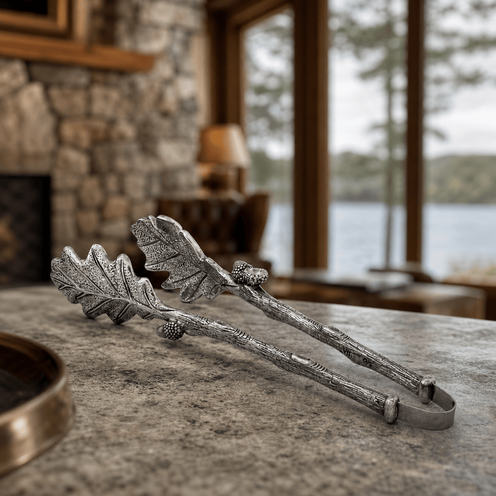 Vagabond House SHOP Pewter Oak Leaf Tongs