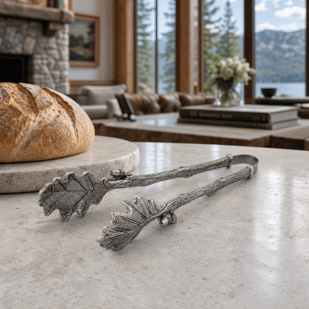 Vagabond House SHOP Pewter Oak Leaf Tongs