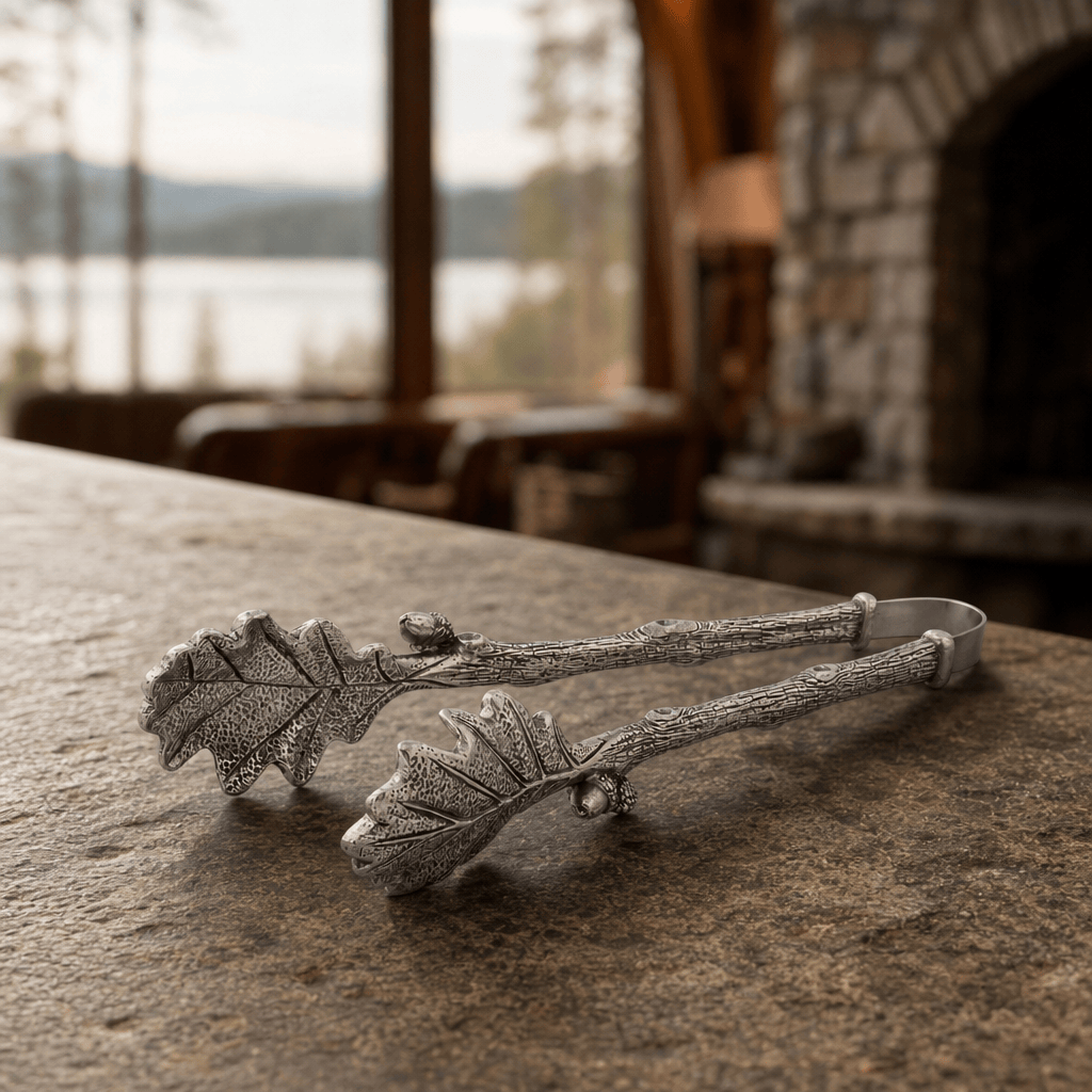 Vagabond House SHOP Pewter Oak Leaf Tongs