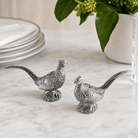 Vagabond House SHOP Pewter Pheasants Salt & Pepper Set