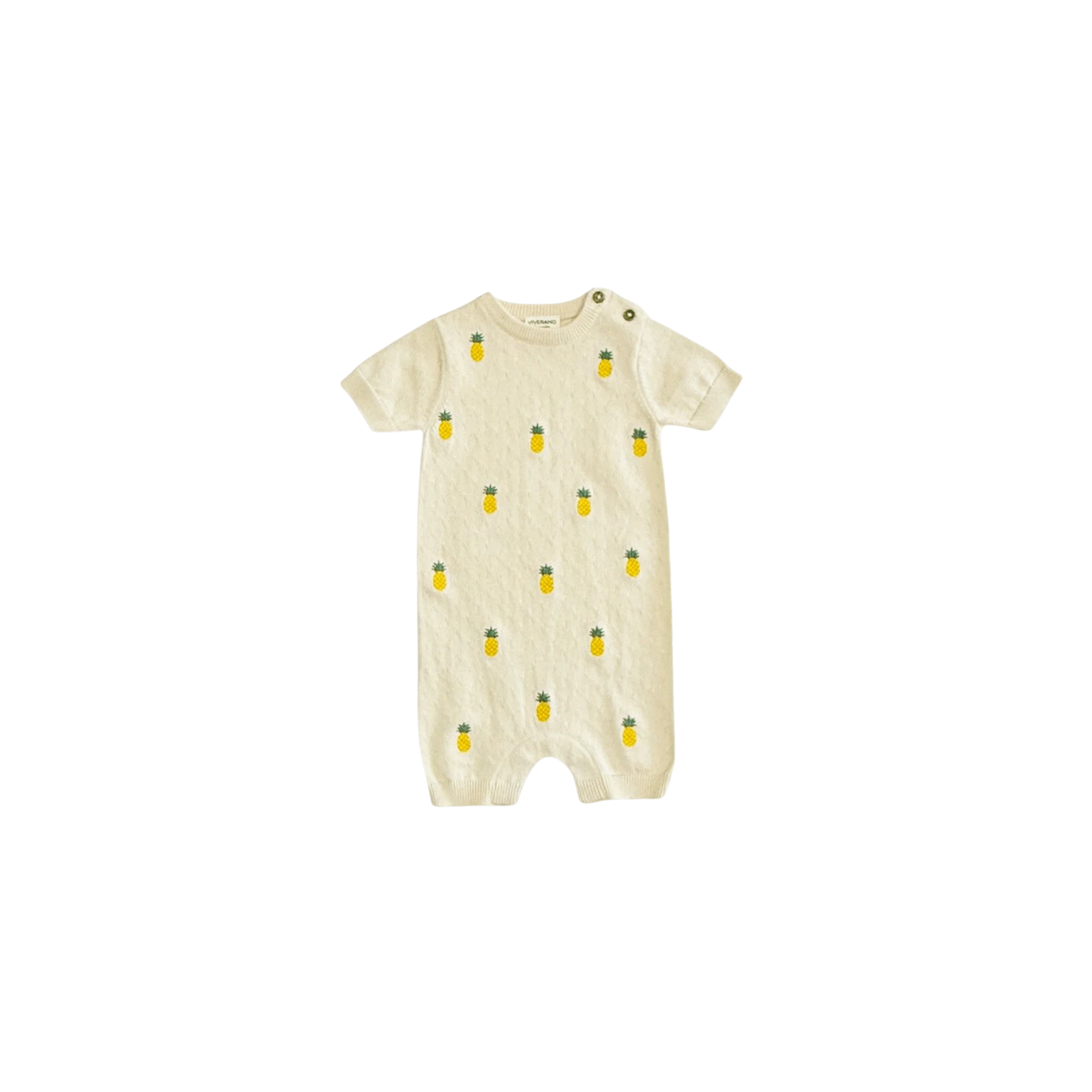 Viverano Organics SHOP Pineapple Pointelle Knit Baby Romper