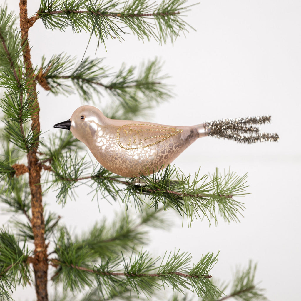 Ragon House Holiday Ornaments Pink + Silver Bird Clip Ornament