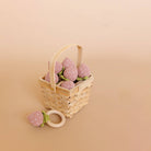 The Blueberry Hill SHOP Pink Strawberry Crocheted Teether Rattle