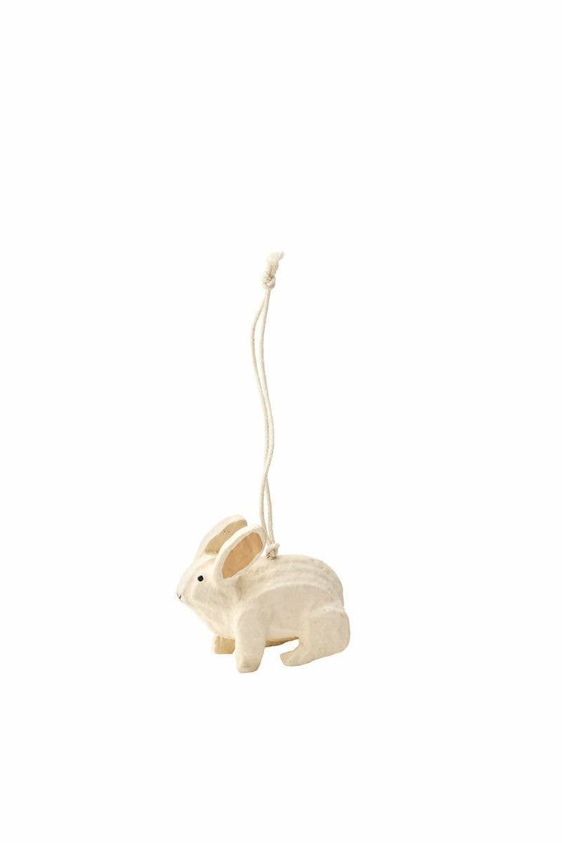 Fog Linen Work SHOP Rabbit Paper Mache Ornament