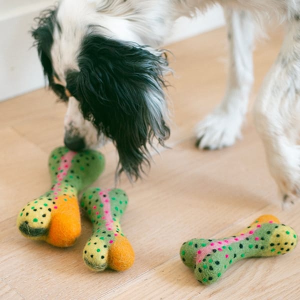MODERNBEAST SHOP Rainbow Trout Woolly Dog Bone