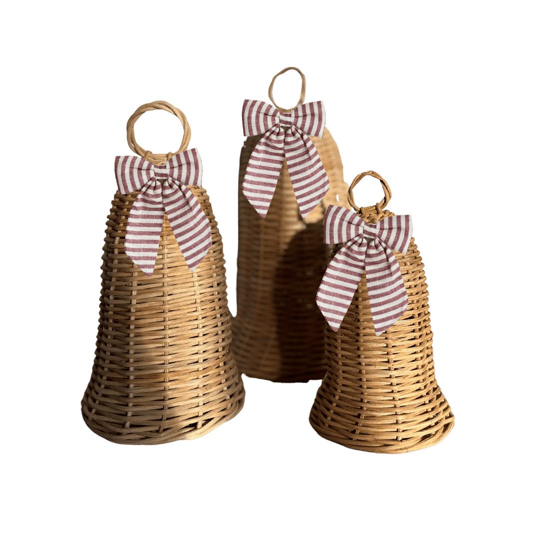 Luxe B Co SHOP Rattan Bells, Set of 3