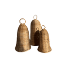 Luxe B Co SHOP Rattan Christmas Bells, Set of 3