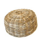 Basketly Small 16" D Rattan Cloche Dome Food Cover, Various Sizes