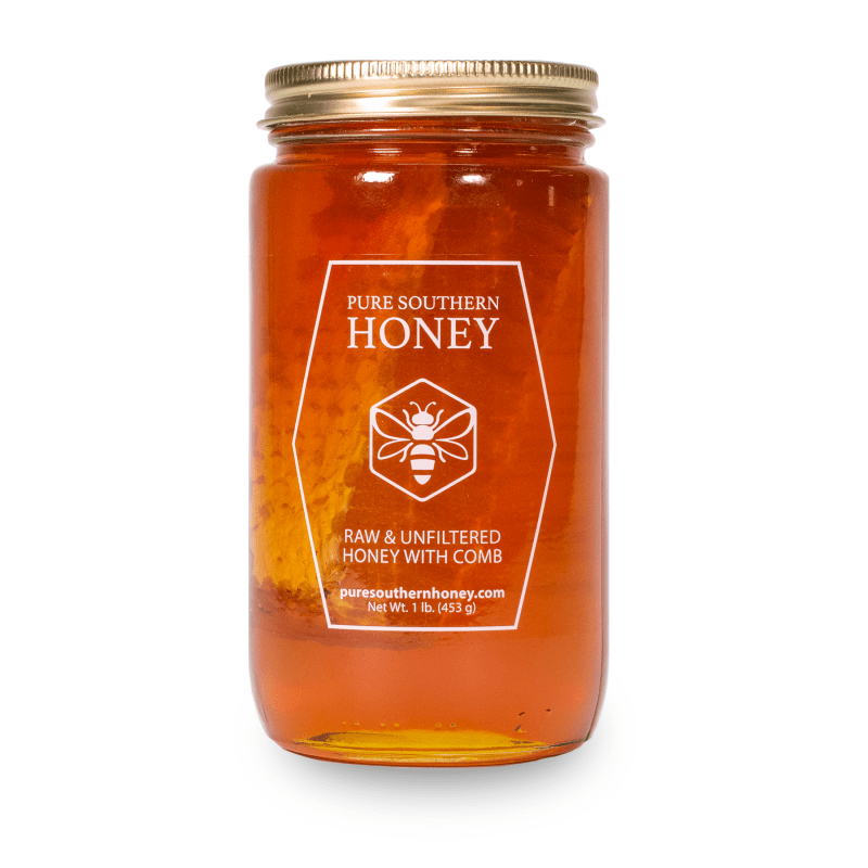 Pure Southern Honey Food Raw Honey with Comb, Unfiltered, Unheated