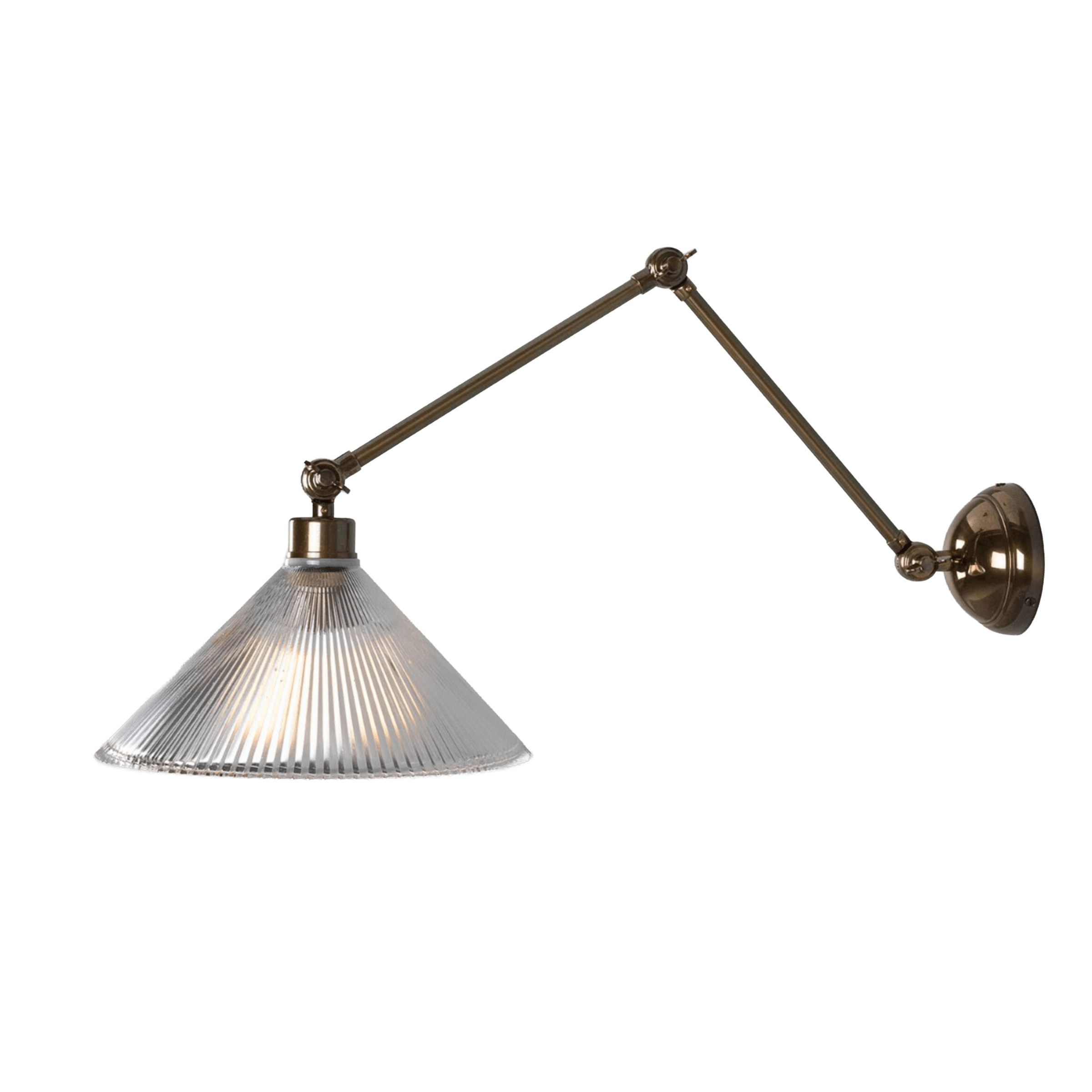 Mullan Lighting Lighting Rebell Prismatic Glass Adjustable Arm Wall Sconce
