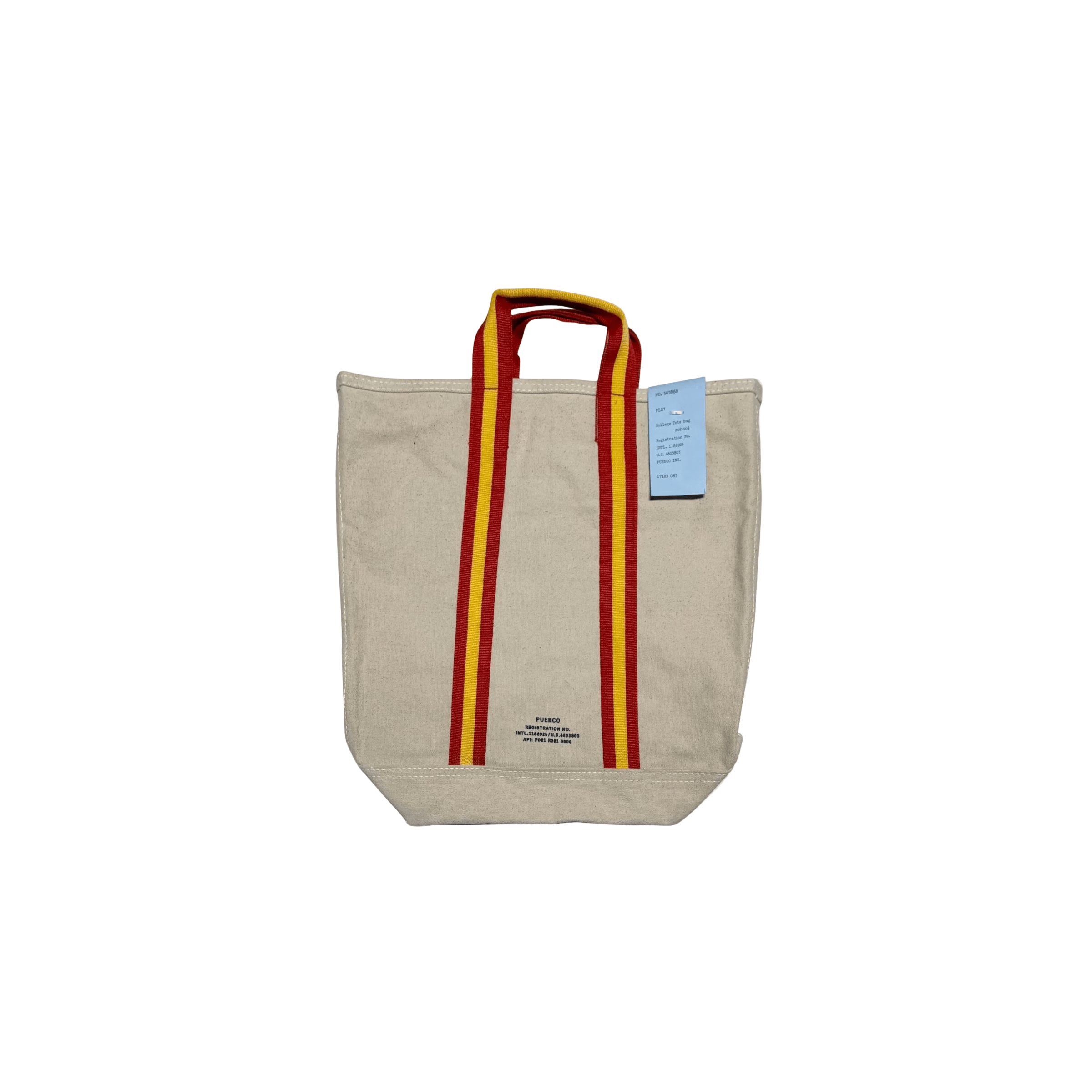 Puebco SHOP Red x Yellow Retro "College" School Tote