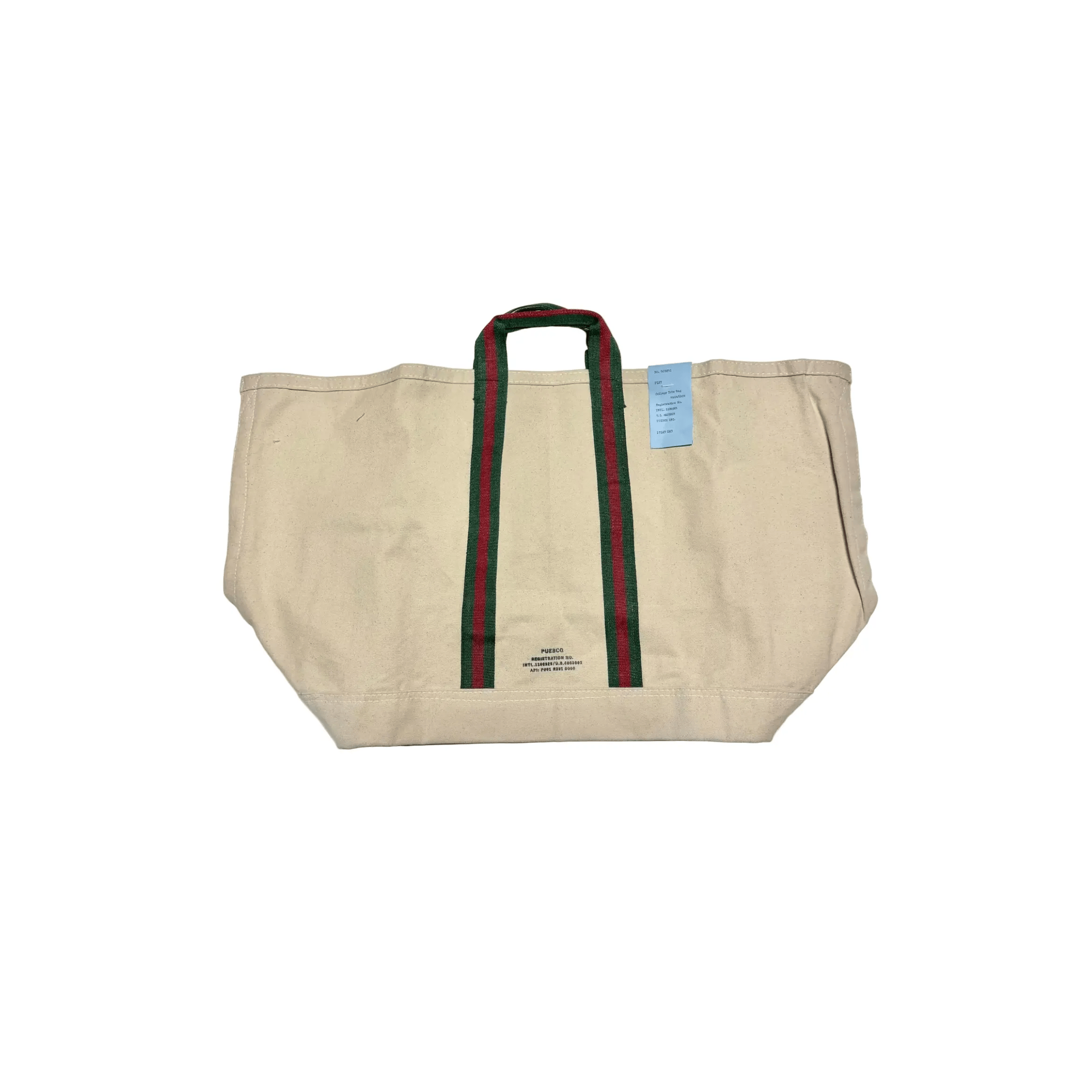 Puebco SHOP Green x Red Retro "College" Vacation Tote