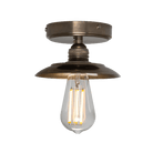 Mullan Lighting Lighting Antique Silver Reznor Vintage Brass Flush Ceiling Light