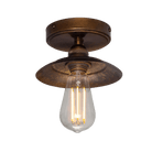 Mullan Lighting Lighting Reznor Vintage Brass Flush Ceiling Light