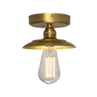 Mullan Lighting Lighting Satin Brass Reznor Vintage Brass Flush Ceiling Light