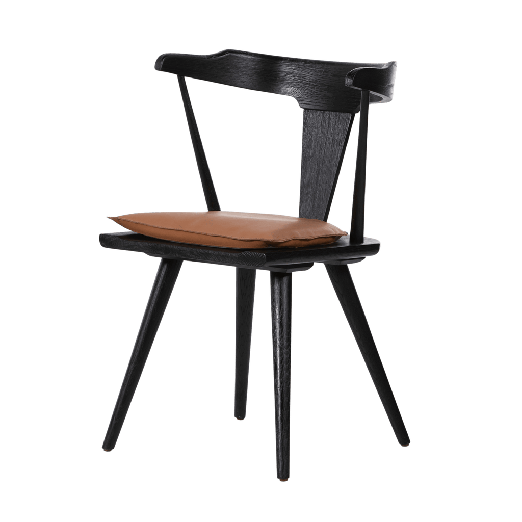 Four Hands Furniture Black Oak / Whiskey Saddle Ripley Dining Chair