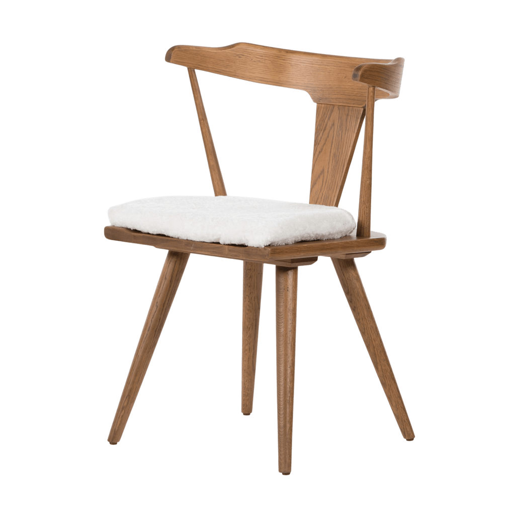 Four Hands Furniture Sandy Oak / Cream Shorn Sheepskin Ripley Dining Chair