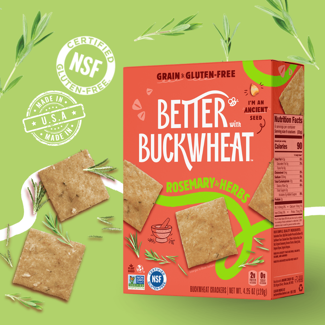 Better with Buckwheat | Maine Crisps SHOP Rosemary & Herb Crackers