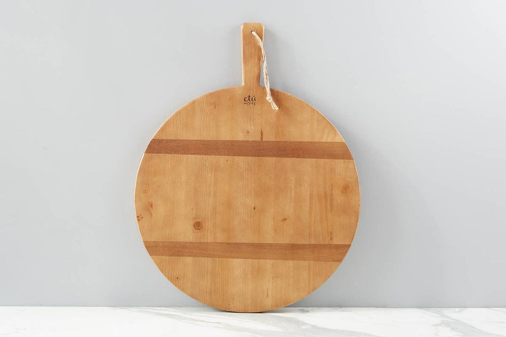 etúHOME Round Pine Charcuterie Board: Extra large