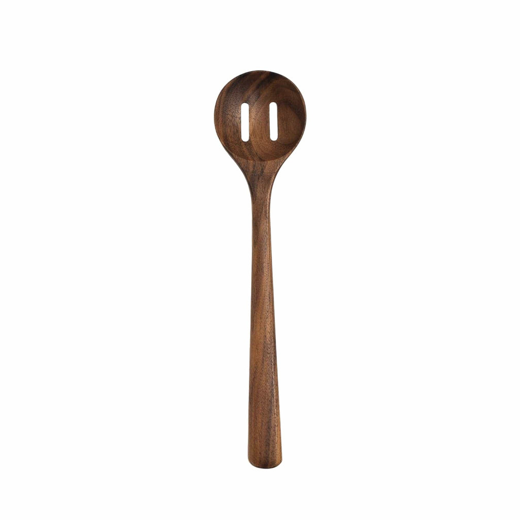JBrody & Co. Kitchen Tools & Utensils Round Slotted Spoon, Walnut Wood