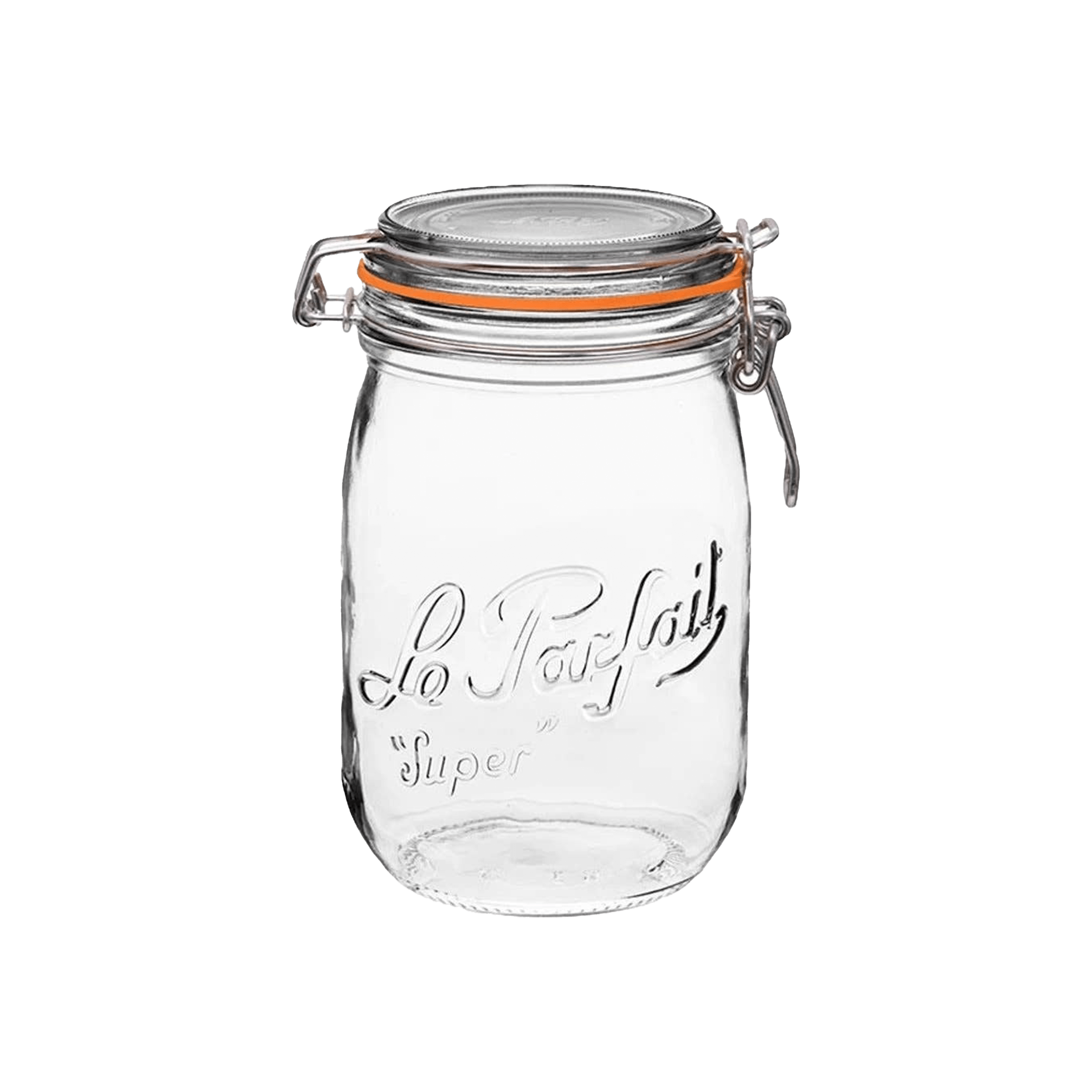 Rounded French Glass Storage Jar with Seal