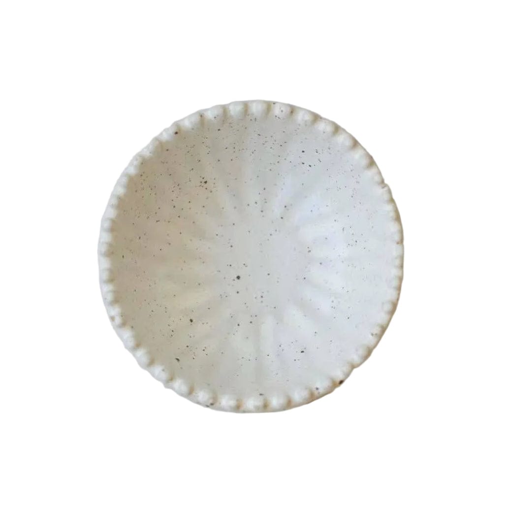 Fodory Kitchen & Dining White Ruffled Edge Ceramic Pinch Bowl, Various Colors