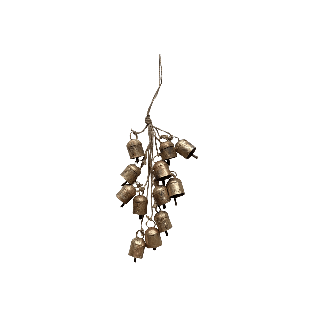 fort & field SHOP Rustic Brass Finish Cow Bell Cluster