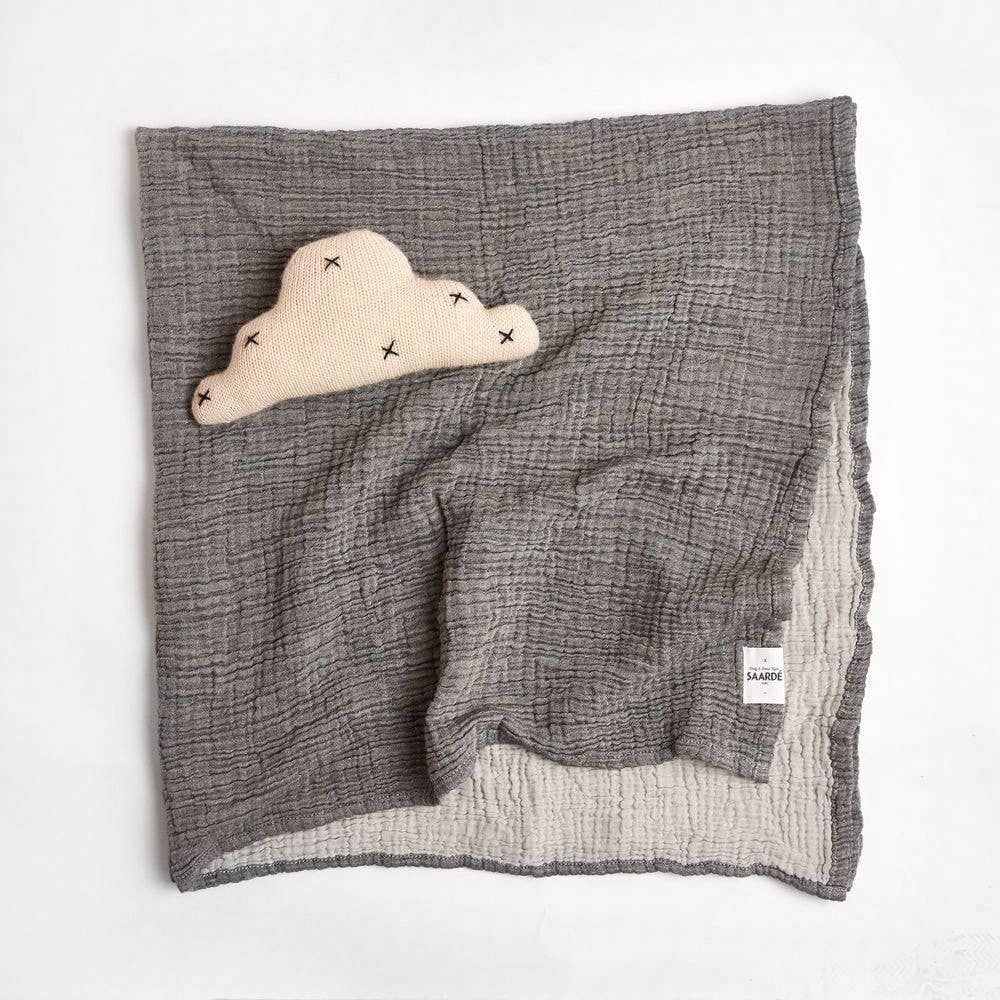 Saardé Saardé - Enes Crinkle Baby Blanket | Charcoal