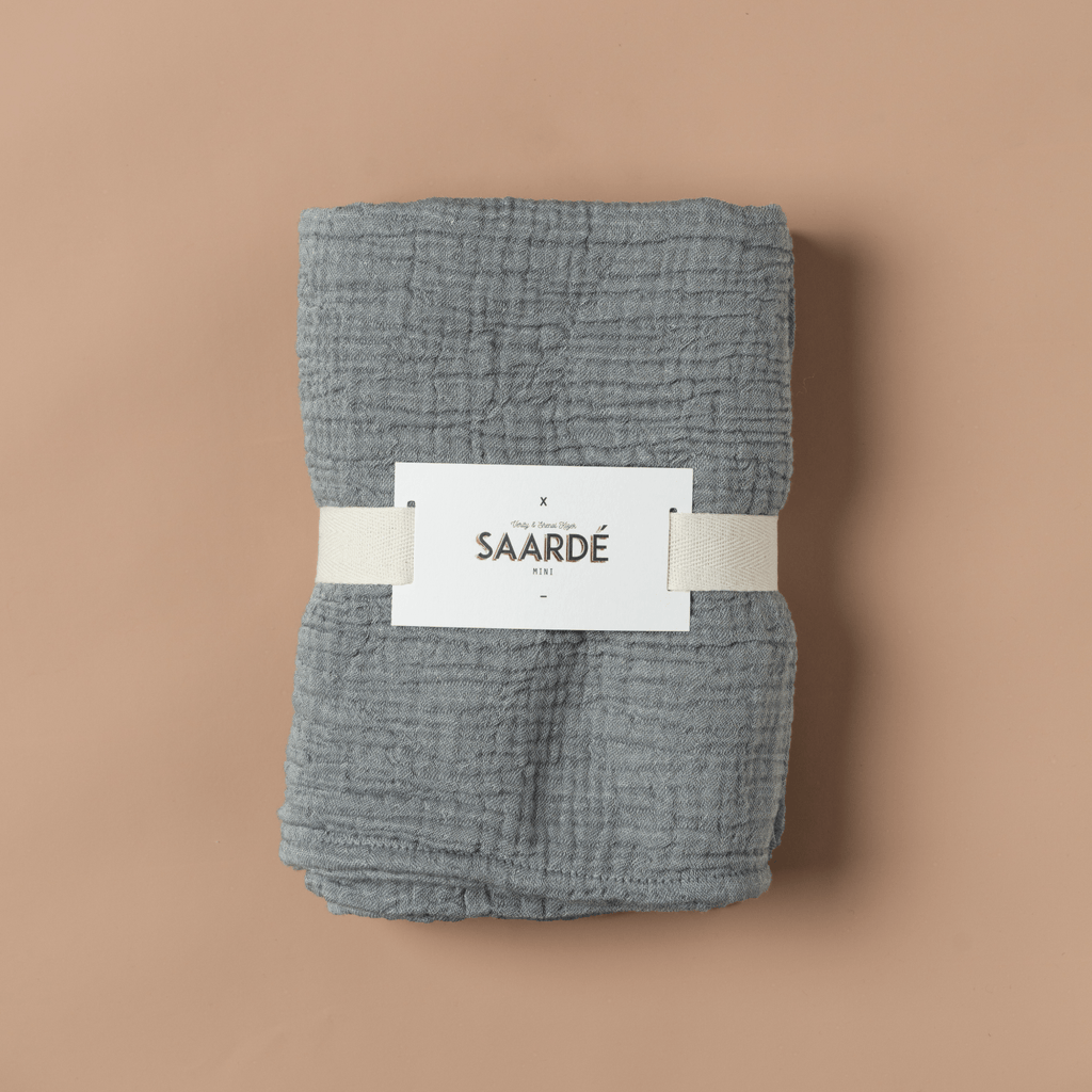 Saardé Saardé - Enes Crinkle Baby Blanket | Charcoal