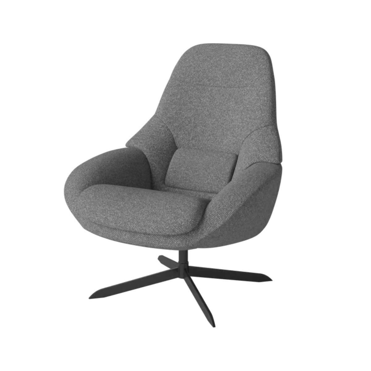Bolia SHOP Naima Bouclé / Grey / Black Lacquered Steel Saga Armchair