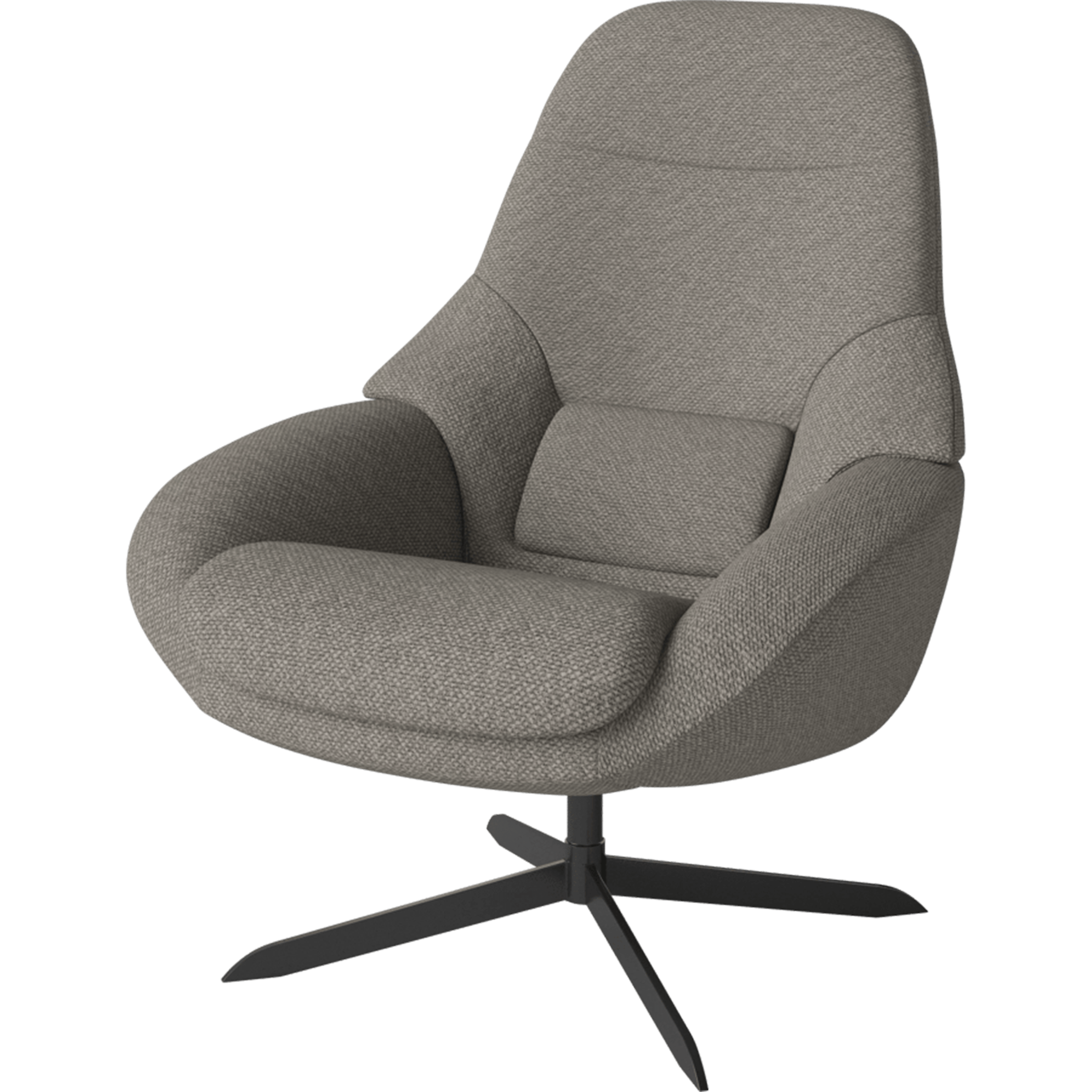 Bolia Furniture Vilme Bouclé / Grey Brown / Black Lacquered Steel Saga Armchair