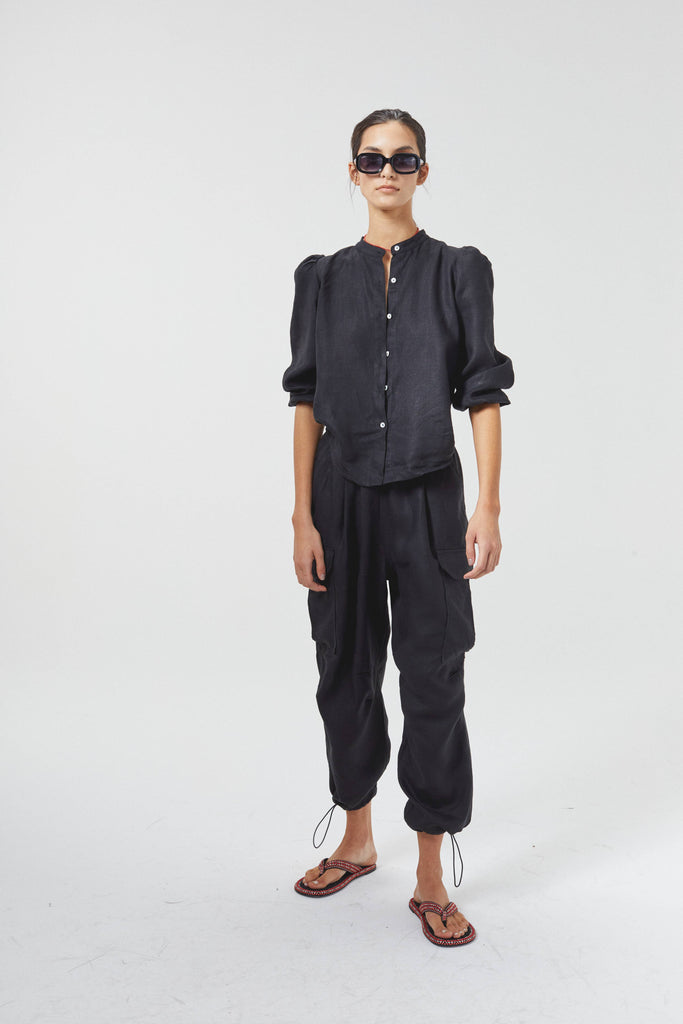 Lanhtropy Black / Medium SALE Meknes Linen Shirt