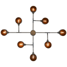 Mullan Lighting Lighting Santa Anita Industrial Flush Chandelier, Eight-Arm