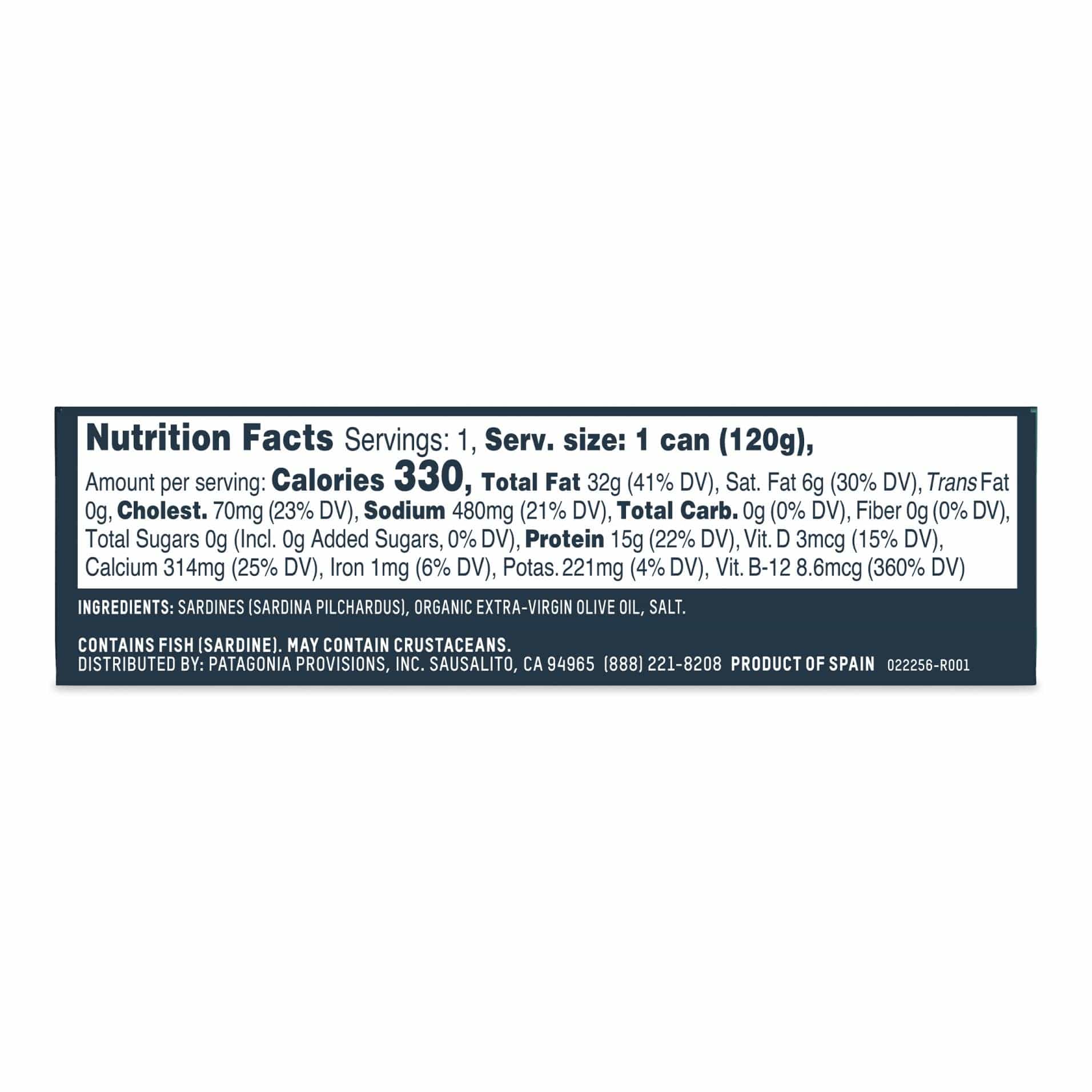 Patagonia Provisions Food Sardines in Olive Oil, Tinned Fish