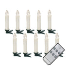 Col House Designs Holiday Set of 10, White Clip-on Candle With Remote