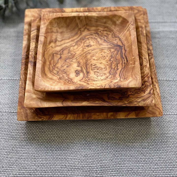 Scents and Feel Kitchen & Dining Set of 3 Olive Wood Dishes