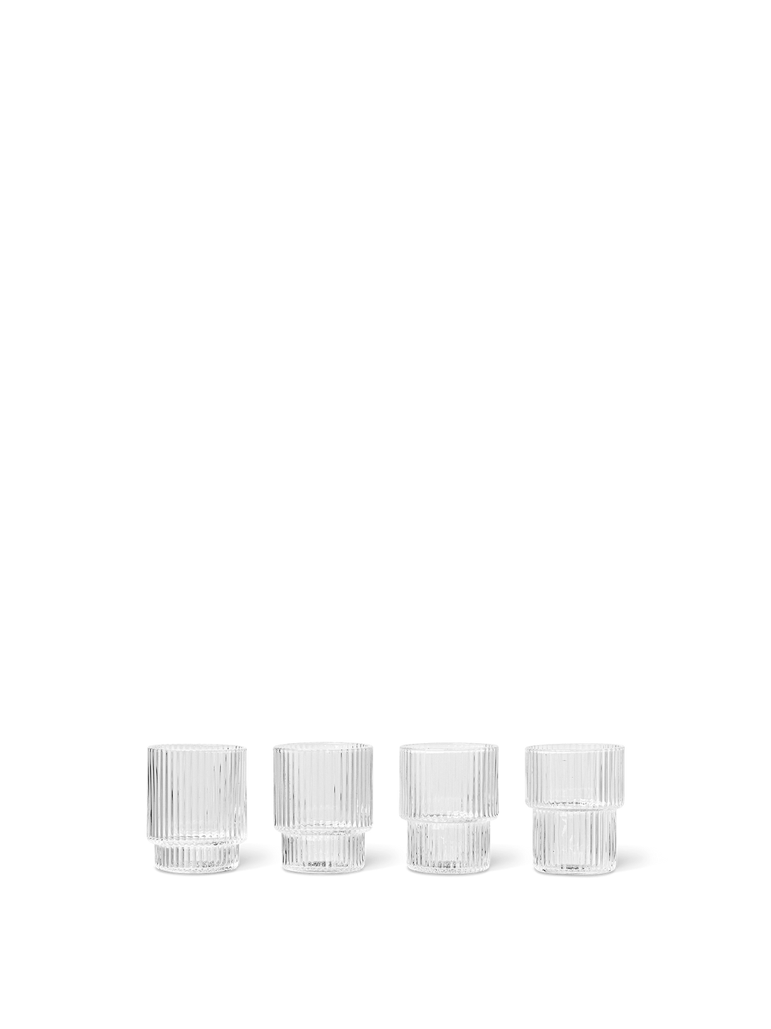 Ferm Living Kitchen & Dining Set of 4, Ripple Small Glasses