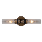 Mullan Lighting Lighting Antique Brass / Clear Severn Double Tube Glass Bathroom Wall Light