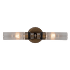 Mullan Lighting Lighting Antique Brass / Prismatic Severn Double Tube Glass Bathroom Wall Light