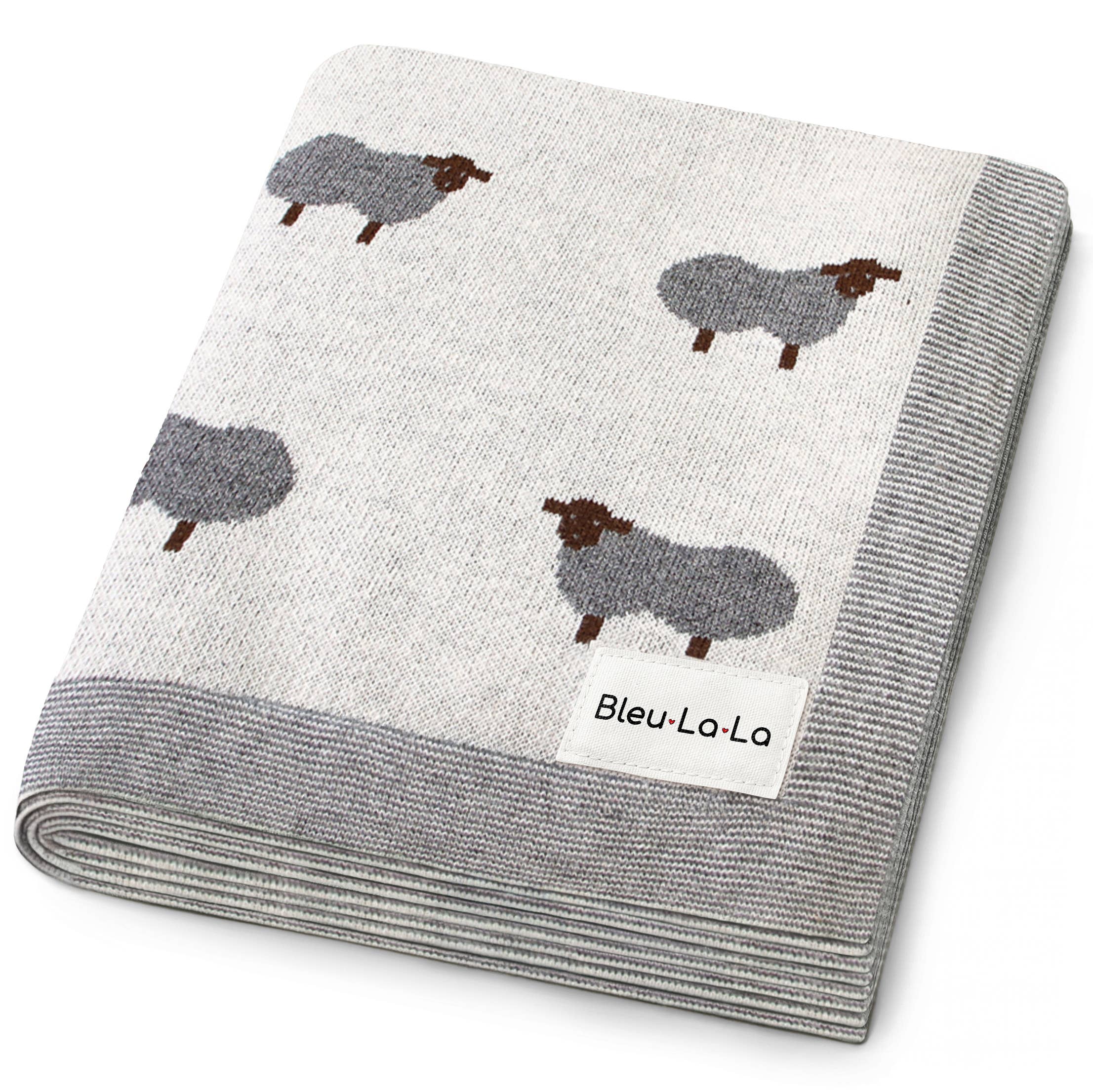 Bleu La La Baby Blanket Ivory Sheep Swaddling Blanket