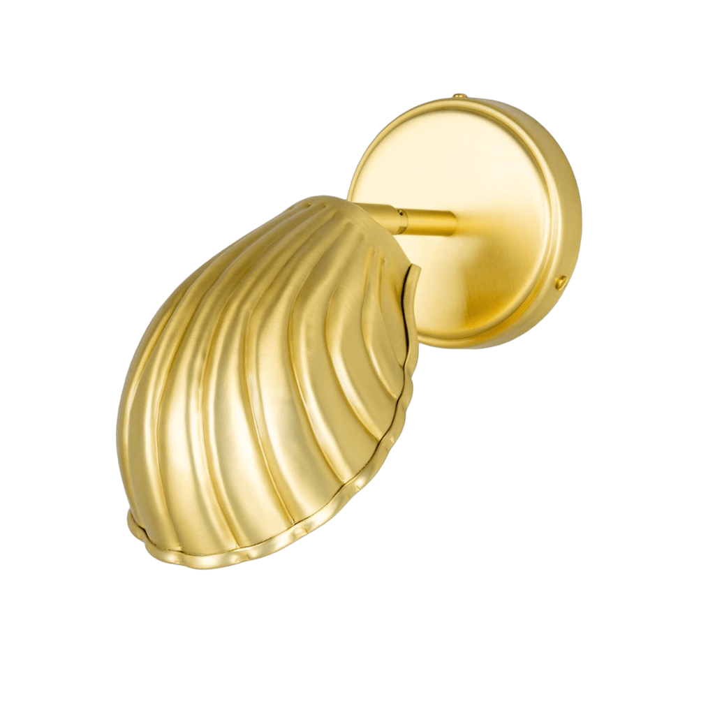 Mullan Lighting Lighting Satin Brass Shell Adjustable Brass Wall Sconce