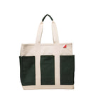 ShoreBags Natural with Hunter Green ShoreBags - Multi-Pocket Canvas ToteCraft Bag Medium